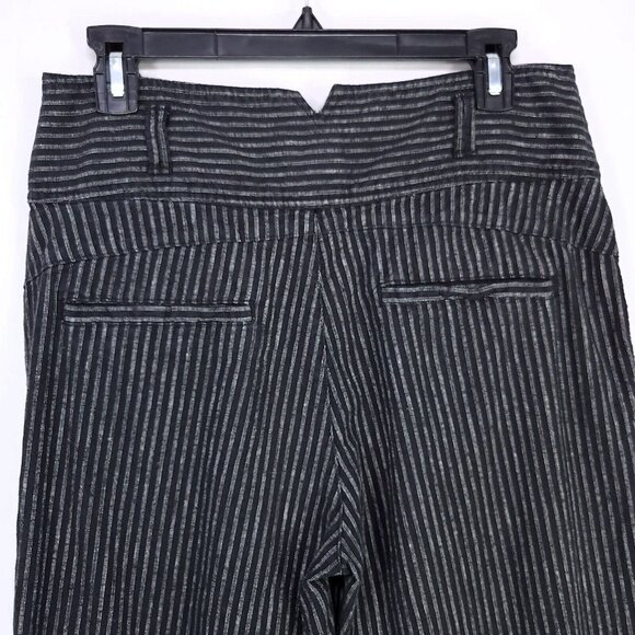 Sundance Amelia Linen Blend Pinstripe Black Trouser Pants Size 8 Pleated - Picture 8 of 16